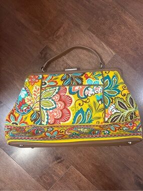 Vera Bradley Yellow Floral Paisley Top-Handle Tote